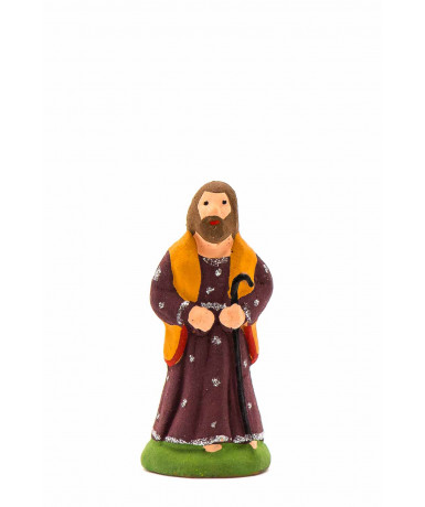 Santons De Provence Arterra – Saint Joseph à Genoux, Collection Les Blancs, 7 Cm, Fabriqué Main En Argile à Marseille